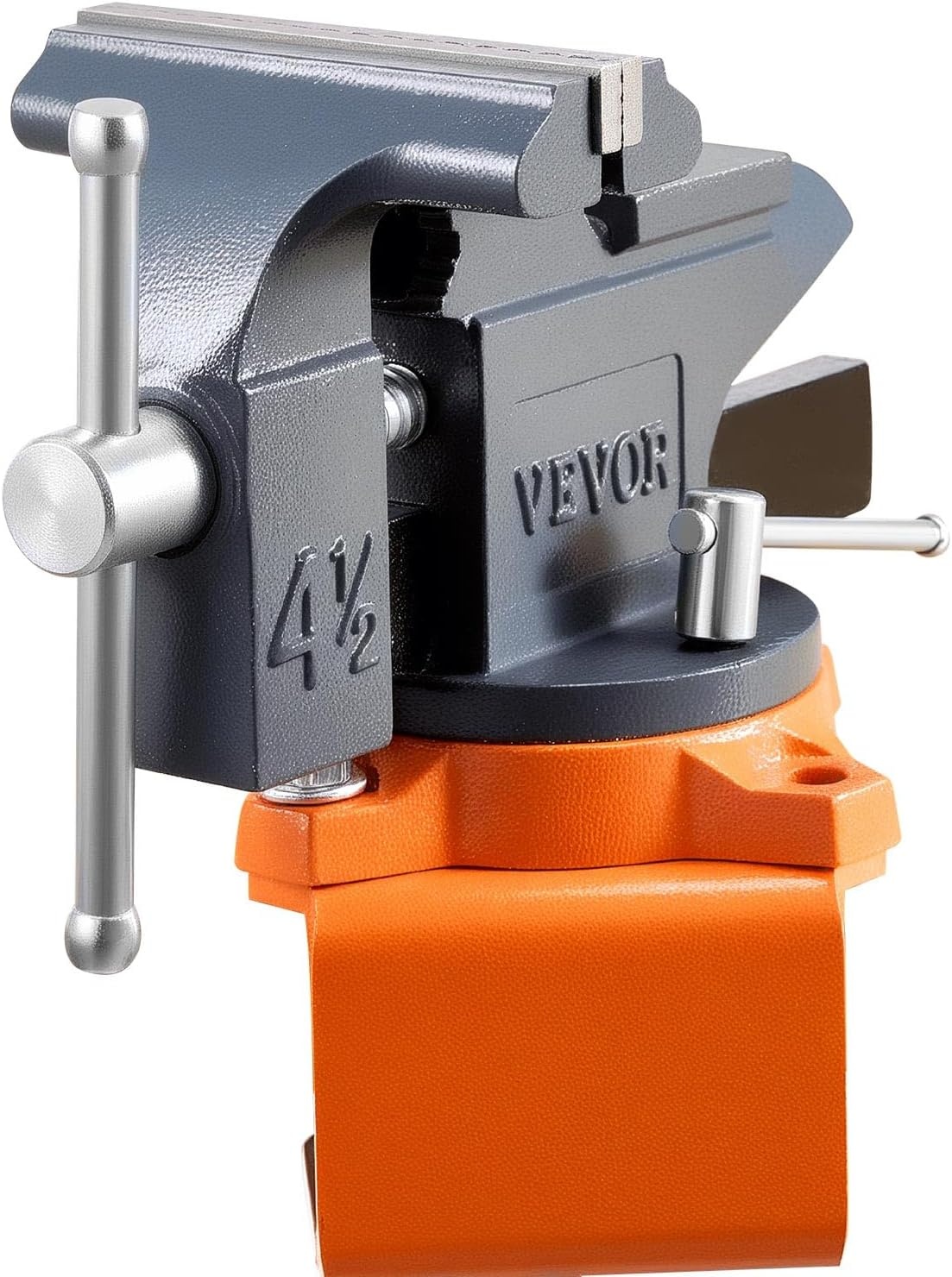 image:imageVEVOR Bench Vise 3 Inch Portable Workbench Vice with 360 Swivel Base Quick Release Rotating Bench Clamp Raised Base Cast Iron Construction for Woodworking Metalworking Drilling and Cutting45inch