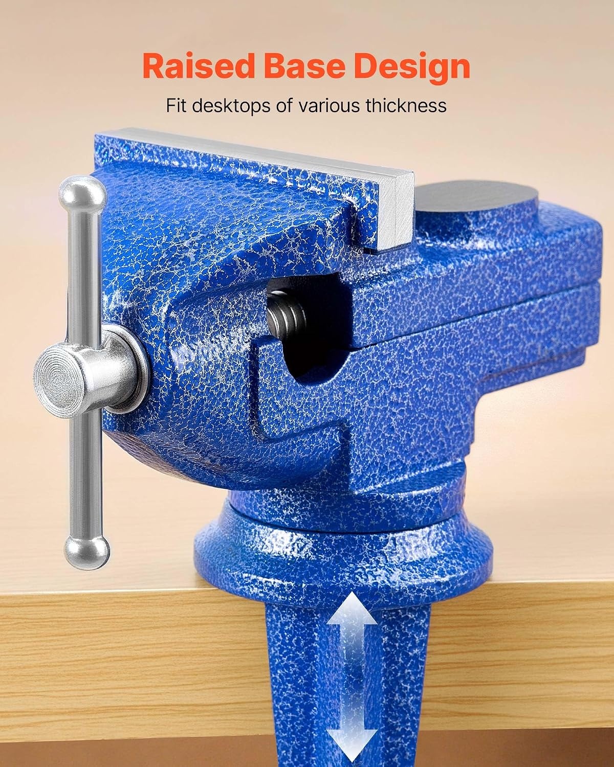 image:imageVEVOR Bench Vise 3 Inch Portable Workbench Vice with 360 Swivel Base Quick Release Rotating Bench Clamp Raised Base Cast Iron Construction for Woodworking Metalworking Drilling and Cutting3inch
