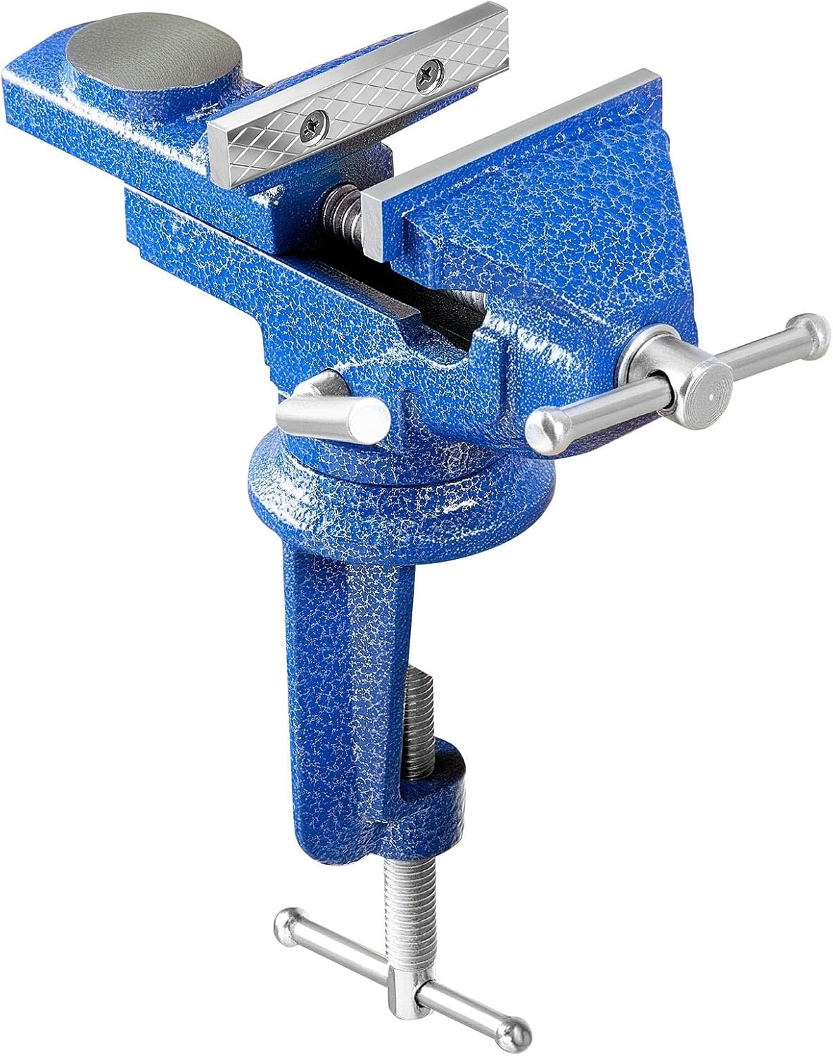 image:imageVEVOR Bench Vise 3 Inch Portable Workbench Vice with 360 Swivel Base Quick Release Rotating Bench Clamp Raised Base Cast Iron Construction for Woodworking Metalworking Drilling and Cutting3inch