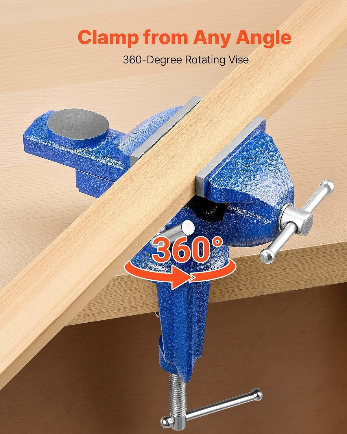 image:imageVEVOR Bench Vise 3 Inch Portable Workbench Vice with 360 Swivel Base Quick Release Rotating Bench Clamp Raised Base Cast Iron Construction for Woodworking Metalworking Drilling and Cutting3inch