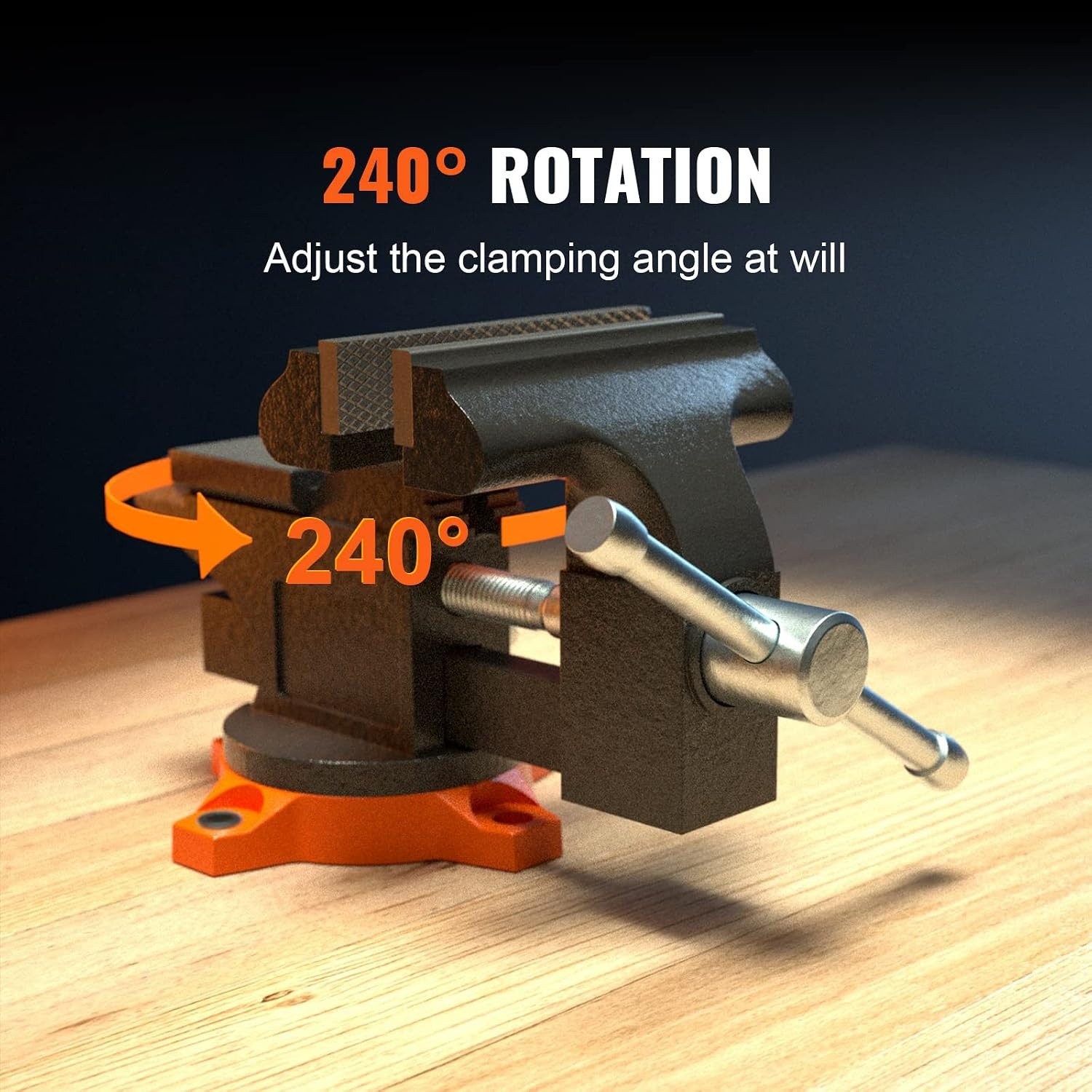 image:imageVEVOR Bench Vise 45inch Jaw Width 33inch Jaw Opening 240Degree Swivel Locking Base Multipurpose Vise wAnvil Heavy Duty Cast Iron Workbench Vise wBolts amp Nuts for Drilling Pipe Cutting for Drilling Grinding Cutting with Large Anvil Area Multipurpose Workbench Vise Heavy Duty Cast Iron with Bolts amp Nuts45 Inch