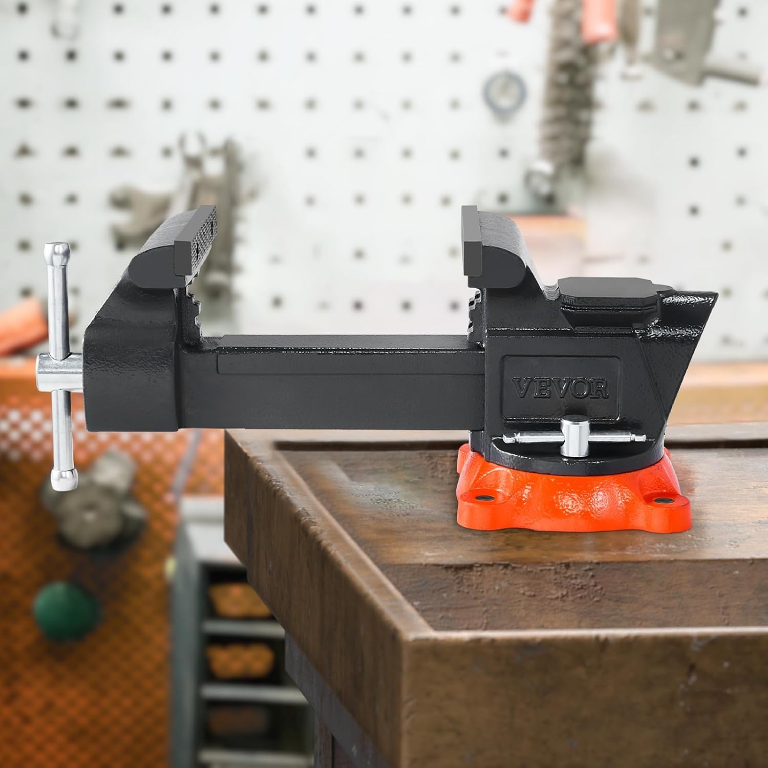 image:imageVEVOR Bench Vise 45inch Jaw Width 33inch Jaw Opening 240Degree Swivel Locking Base Multipurpose Vise wAnvil Heavy Duty Cast Iron Workbench Vise wBolts amp Nuts for Drilling Pipe Cutting for Drilling Grinding Cutting with Large Anvil Area Multipurpose Workbench Vise Heavy Duty Cast Iron with Bolts amp Nuts5inch