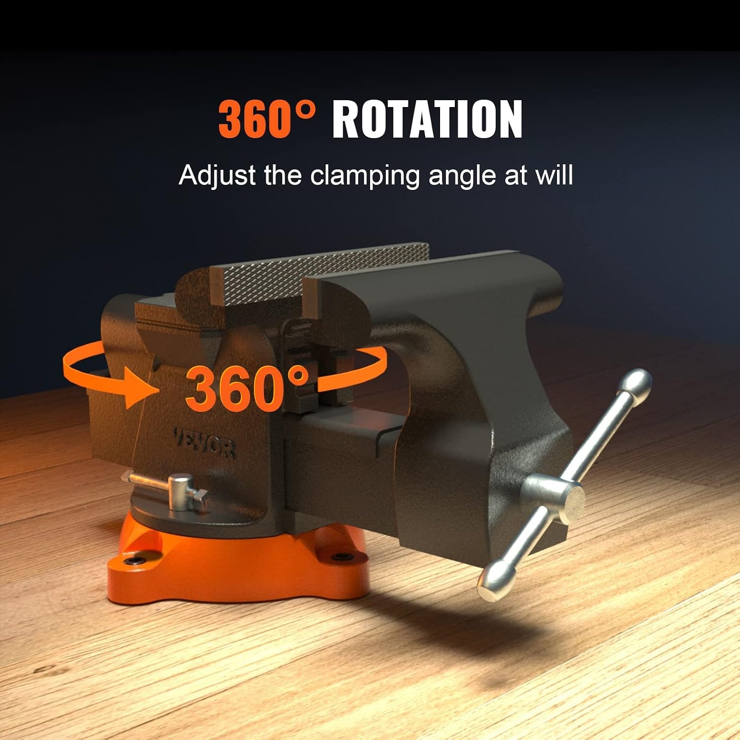 image:imageVEVOR Bench Vise 45inch Jaw Width 33inch Jaw Opening 240Degree Swivel Locking Base Multipurpose Vise wAnvil Heavy Duty Cast Iron Workbench Vise wBolts amp Nuts for Drilling Pipe Cutting for Drilling Grinding Cutting with Large Anvil Area Multipurpose Workbench Vise Heavy Duty Cast Iron with Bolts amp Nuts6inch
