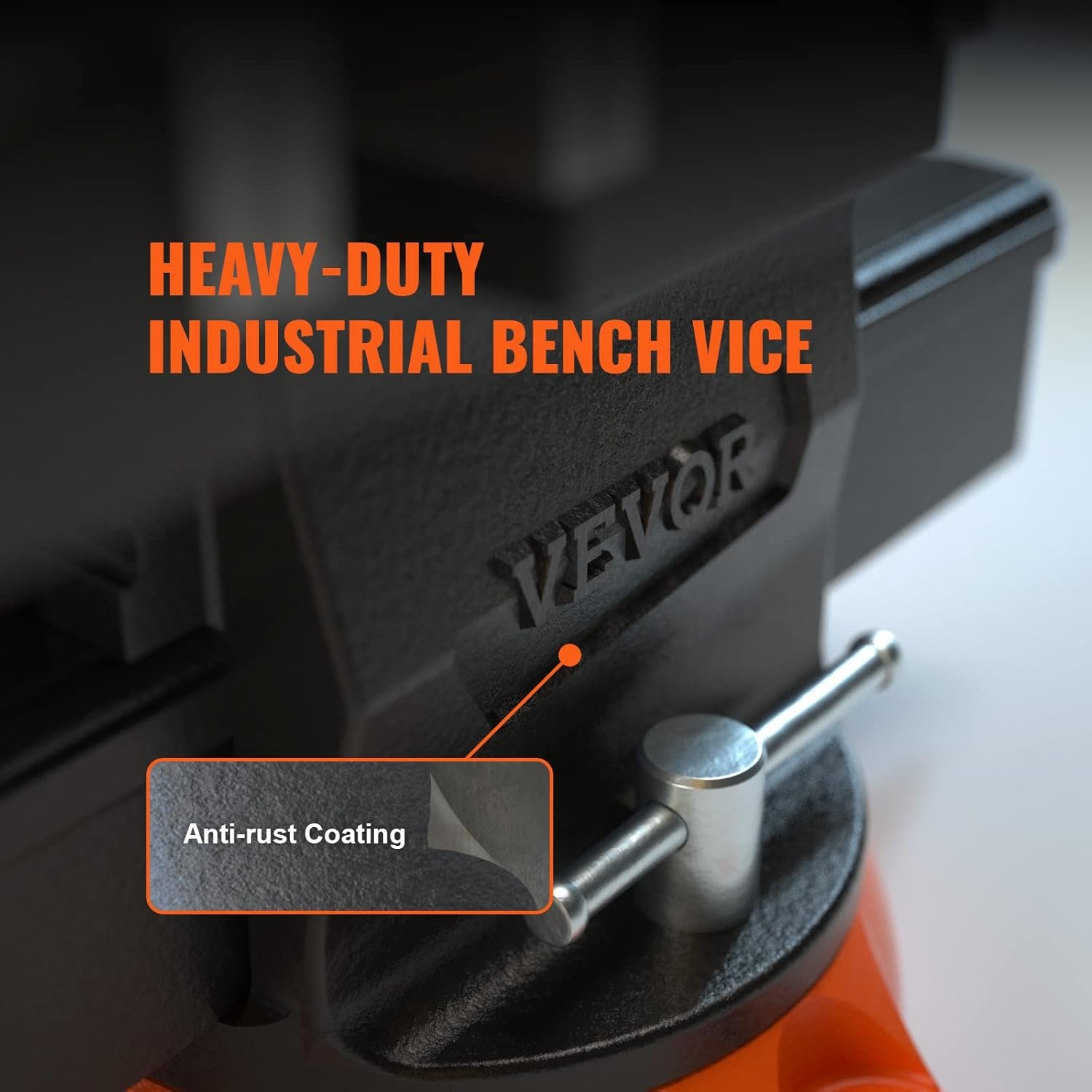 image:imageVEVOR Bench Vise 55 Jaw Width 55 Max Jaw Opening Multipurpose Vise with 360 Swivel Locking Base 28 Throat Depth Heavy Duty Ductile Iron Workbench Vise TwoWay Jaws for Clamping Round Pipes65 Inch