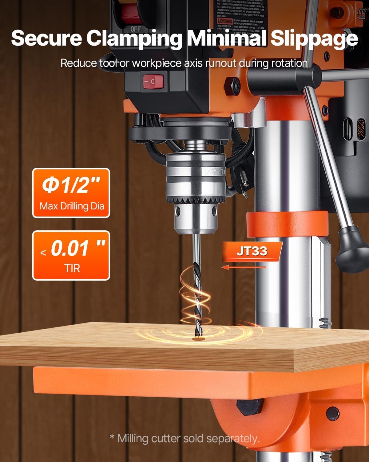 image:imageVEVOR Benchtop Drill Press 32 Amp and 5Speed Adjustable Drill Press with 10 in Swing Cast Iron Frame Worktable Tilts 045 Ideal for Drilling Wood amp Metal