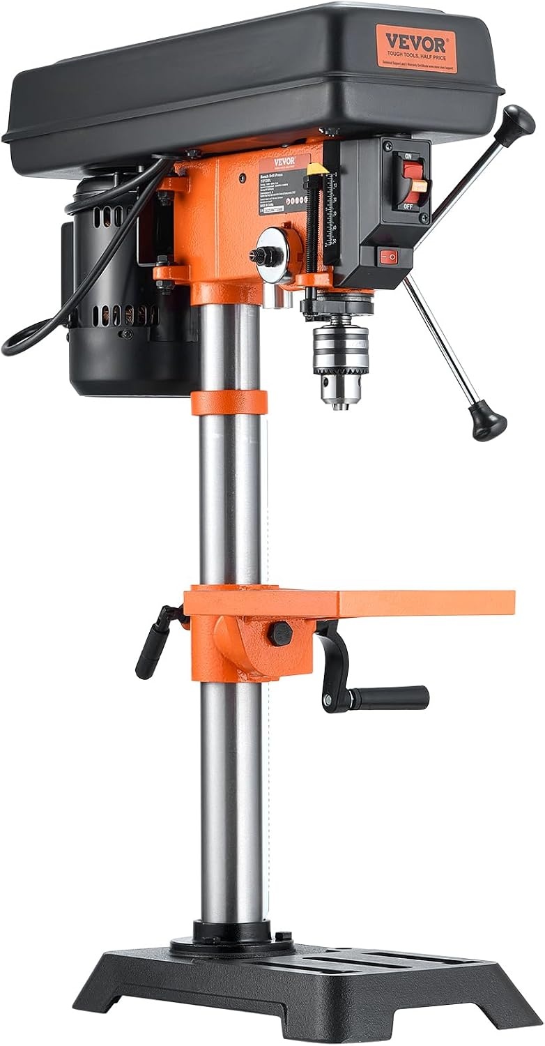 image:imageVEVOR Benchtop Drill Press 32 Amp and 5Speed Adjustable Drill Press with 10 in Swing Cast Iron Frame Worktable Tilts 045 Ideal for Drilling Wood amp Metal