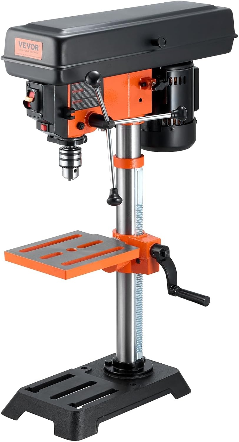 image:imageVEVOR Benchtop Drill Press 32 Amp and 5Speed Adjustable Drill Press with 10 in Swing Cast Iron Frame Worktable Tilts 045 Ideal for Drilling Wood amp Metal