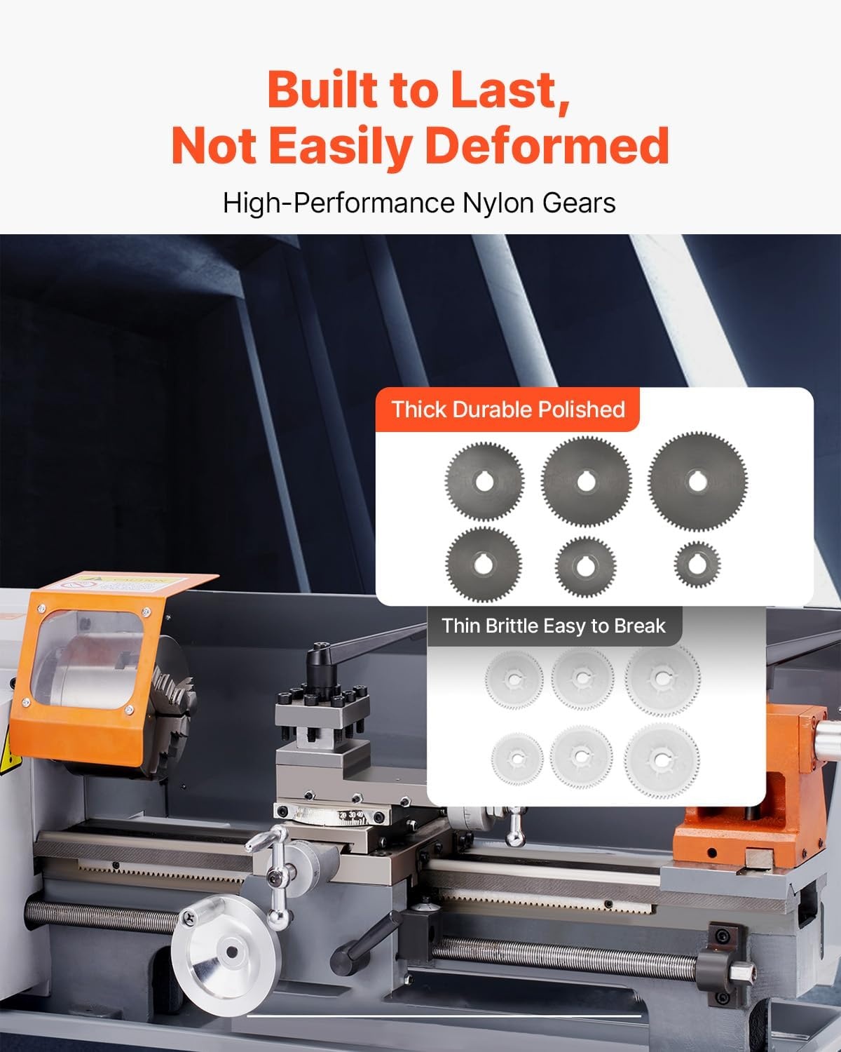 image:imageVEVOR Benchtop Metal Lathe 787 x 1378 in Precision Power Metal Lathe Machine with 502500 RPM Continuously Variable Speed Metal Gears 600W Brush Motor Tool Box for Processing Precision Parts