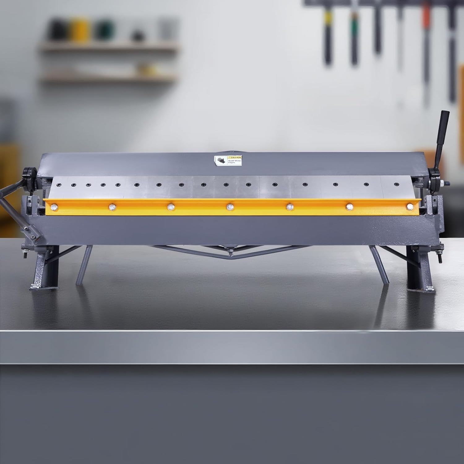 image:imageVEVOR Box and Pan Brake 48 in Sheet Metal Bending Brake16Gauge Mild Steel Capacity 0135 Degree Adjustable Metal Bender Machine with 16 Fingers HeavyDuty Aluminum Folder for Precise Bending48 inch
