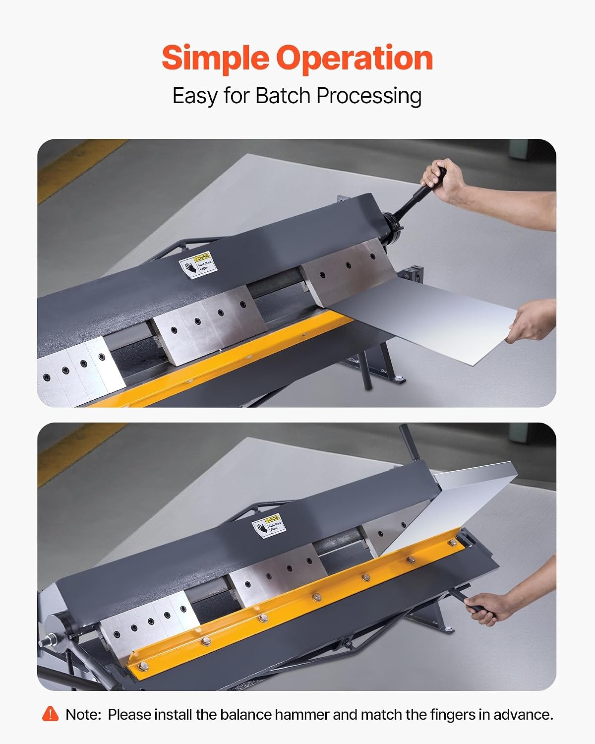 image:imageVEVOR Box and Pan Brake 48 in Sheet Metal Bending Brake16Gauge Mild Steel Capacity 0135 Degree Adjustable Metal Bender Machine with 16 Fingers HeavyDuty Aluminum Folder for Precise Bending48 inch