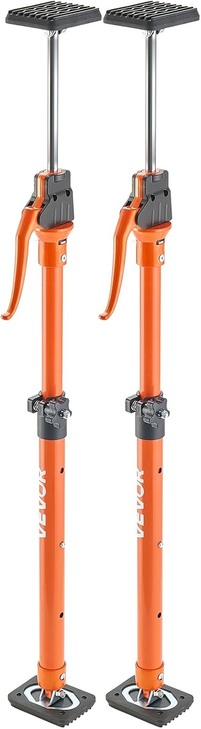 image:imageVEVOR Cabinet Jack Support Pole 2Pack 208453 Inch Steel Telescopic Quick Support Rod Adjustable 3rd Hand System up to 154 lbs Capacity for Installing Cabinets Lifting Drywall Cargo Bars254453 2PC