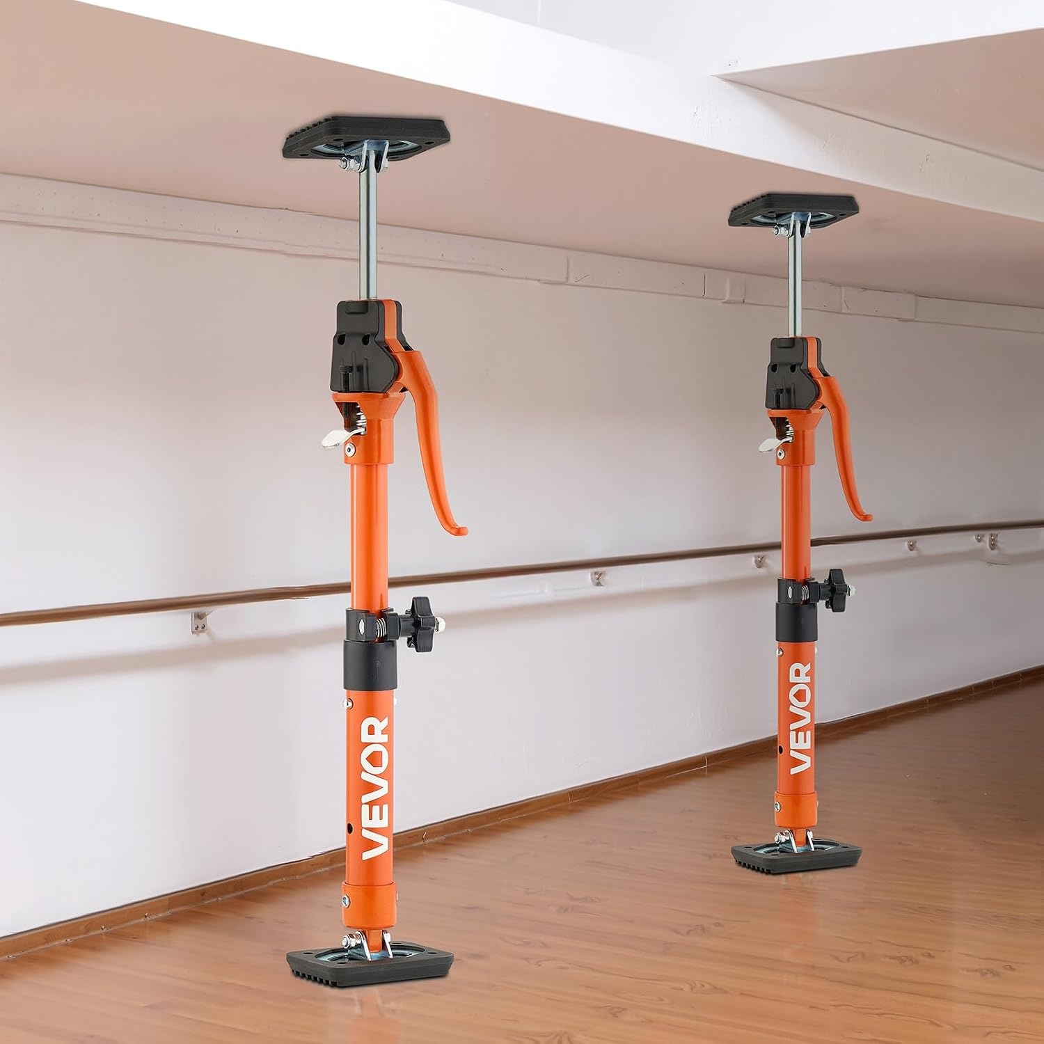image:imageVEVOR Cabinet Jack Support Pole 2Pack 208453 Inch Steel Telescopic Quick Support Rod Adjustable 3rd Hand System up to 154 lbs Capacity for Installing Cabinets Lifting Drywall Cargo Bars1575236 2PC