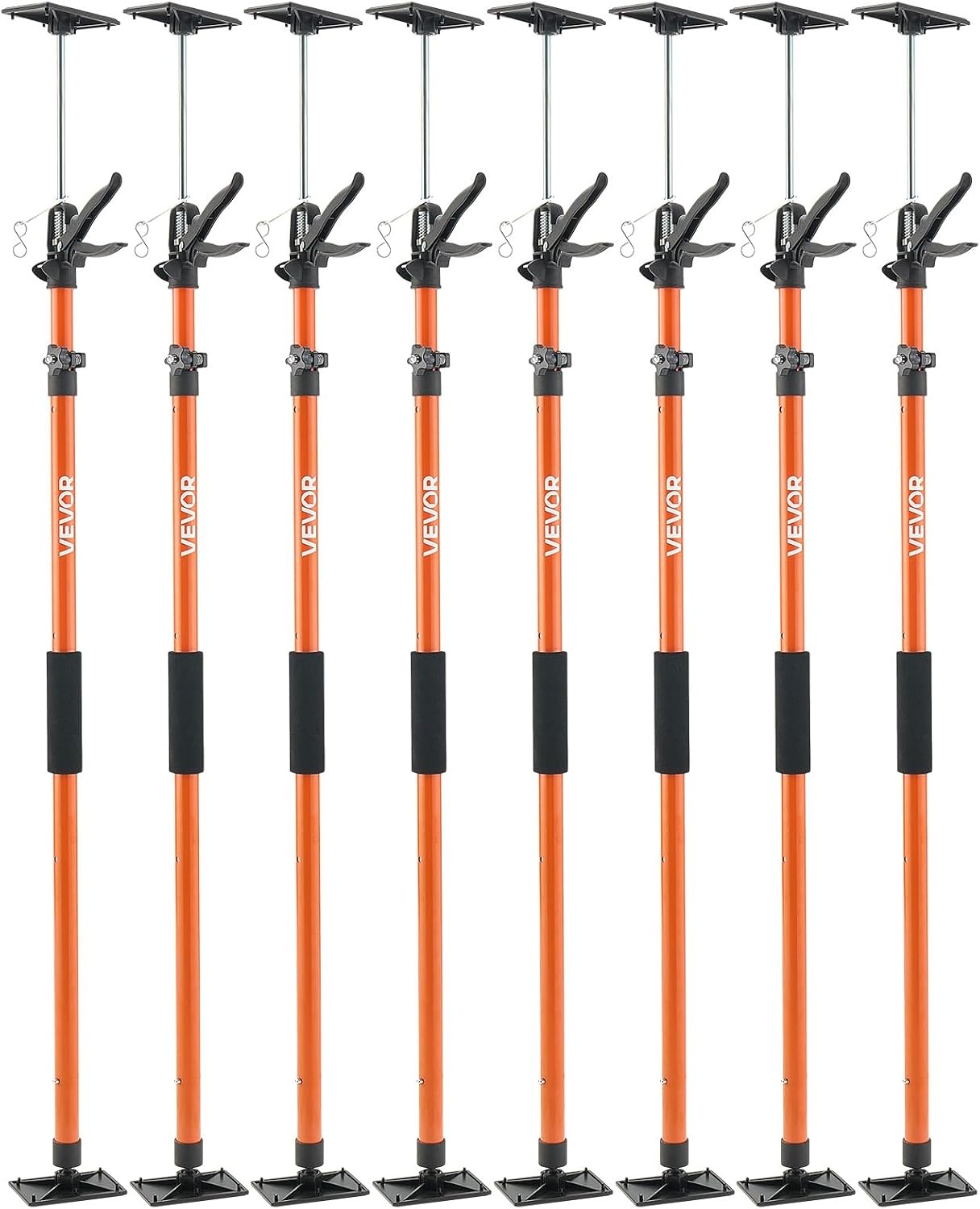 image:imageVEVOR Cabinet Jack Support Pole 2Pack 4571142 Inch Steel Telescopic Quick Support Rod Adjustable 3rd Hand System up to 154 lbs Capacity for Installing Cabinets Lifting Drywall Cargo Bars8 PCS