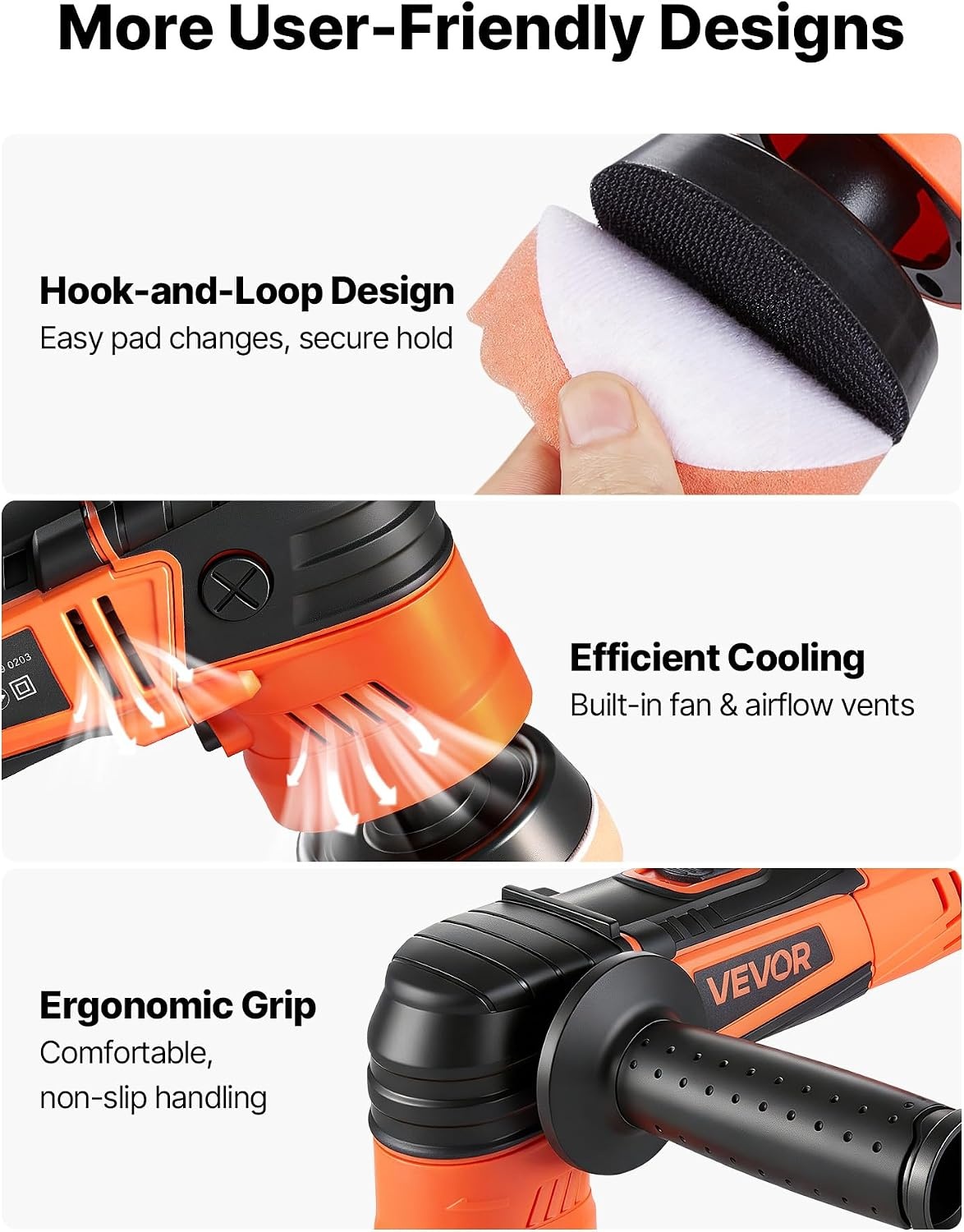 image:imageVEVOR Car Buffer Polisher 6Inch Dual Action Polisher Buffer Waxer 650W 6 Variable Speeds 20006800RPM Random Orbital Polisher Kit for Cars Detailing Waxing Polishing1223