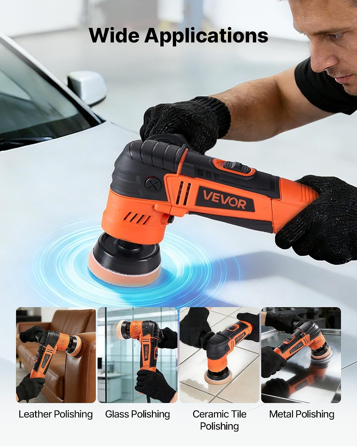 image:imageVEVOR Car Buffer Polisher 6Inch Dual Action Polisher Buffer Waxer 650W 6 Variable Speeds 20006800RPM Random Orbital Polisher Kit for Cars Detailing Waxing Polishing1223