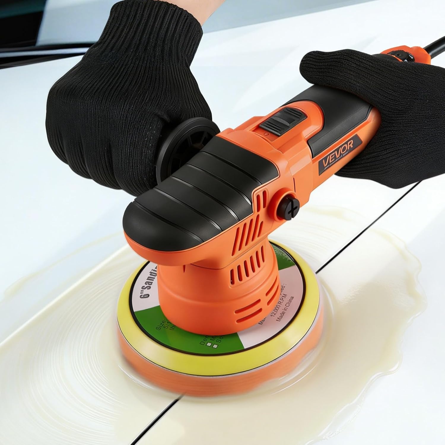 image:imageVEVOR Car Buffer Polisher 6Inch Dual Action Polisher Buffer Waxer 650W 6 Variable Speeds 20006800RPM Random Orbital Polisher Kit for Cars Detailing Waxing Polishing6