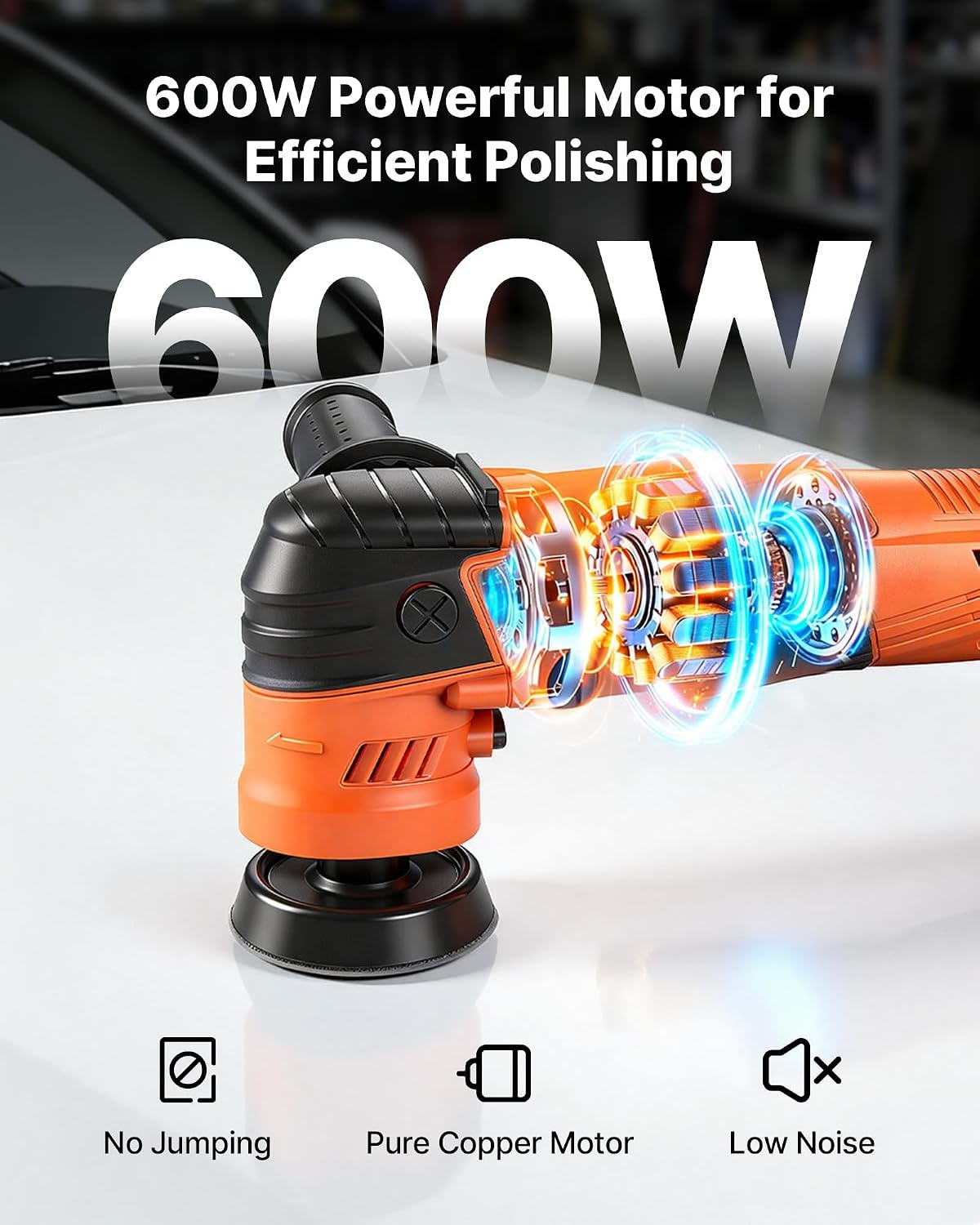 image:imageVEVOR Car Buffer Polisher 6Inch Dual Action Polisher Buffer Waxer 650W 6 Variable Speeds 20006800RPM Random Orbital Polisher Kit for Cars Detailing Waxing Polishing1223