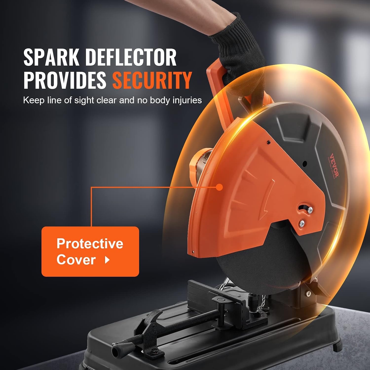 image:imageVEVOR Chop Saw 14inch Stainless Steel Cold Cut Blade 3500 W Powerful Brushless Motor 7501200 rmin Adjustable Speed Metal Cutting Chop Saw for Metal Square and Flat Tubes Steels 240V60HZ14 2300W
