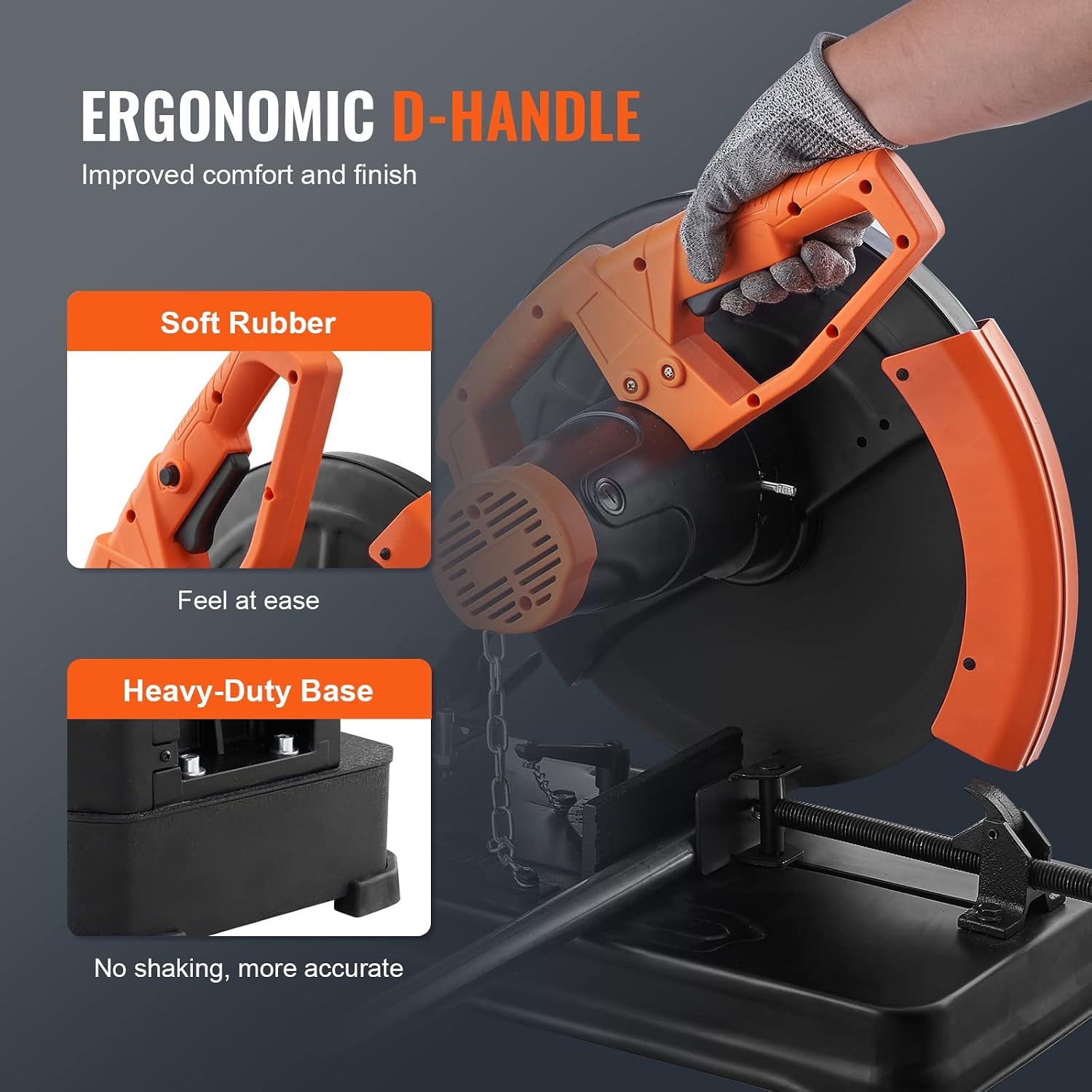 image:imageVEVOR Chop Saw 14inch Stainless Steel Cold Cut Blade 3500 W Powerful Brushless Motor 7501200 rmin Adjustable Speed Metal Cutting Chop Saw for Metal Square and Flat Tubes Steels 240V60HZ14 2300W