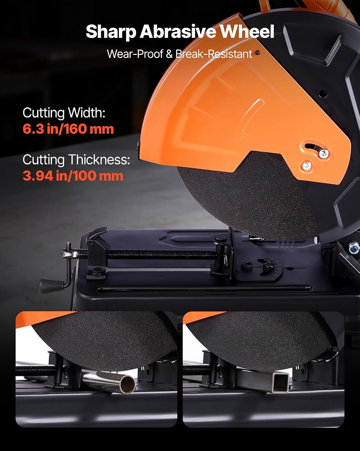 image:imageVEVOR Chop Saw 714 in Stainless Steel Cold Cut Blade 1200 W Motor 4000 rmin Speed 045 Adjustable Cutting Angle Metal Cutting Chop Saw for Metal Square and Flat Tubes IShaped Steels14 2000W