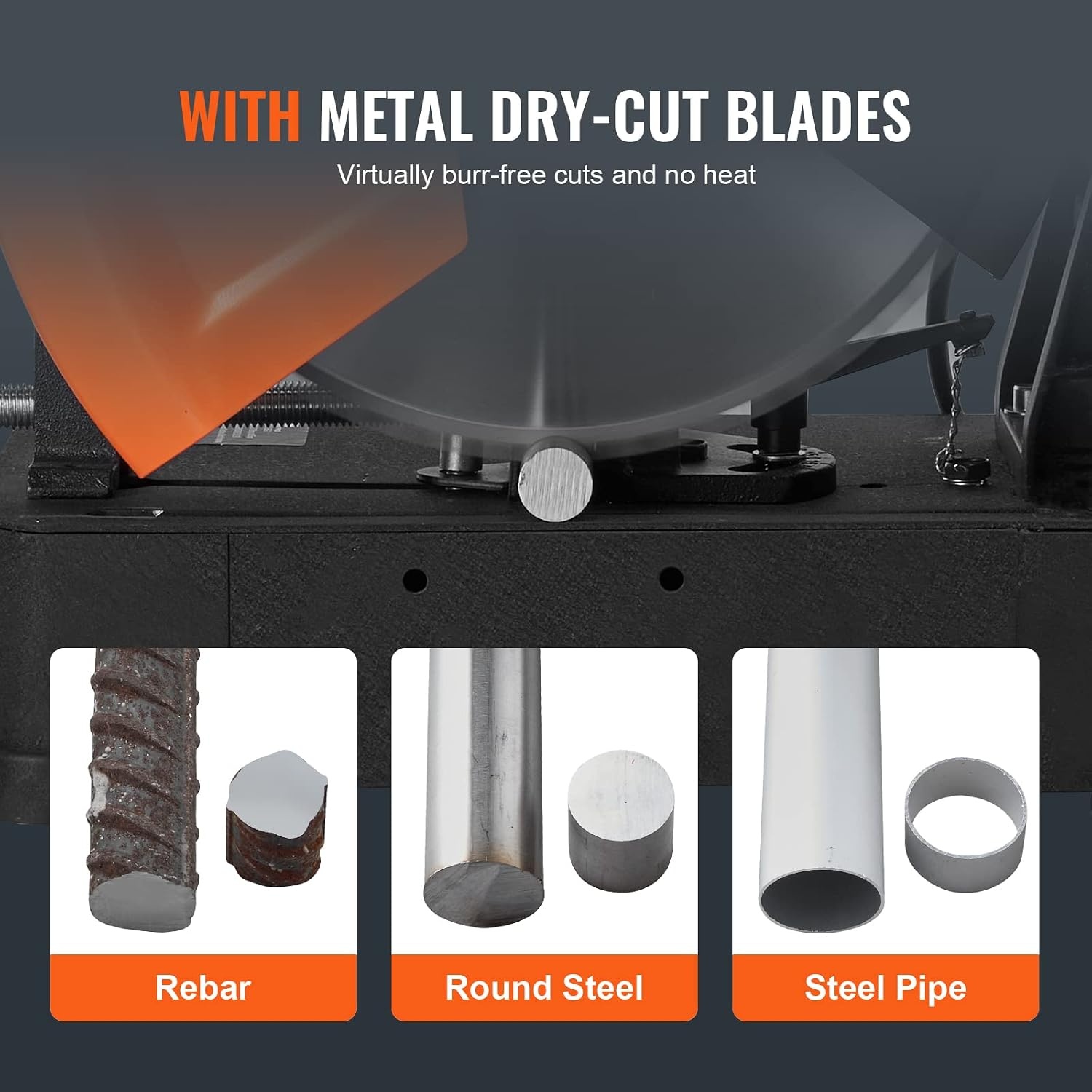 image:imageVEVOR Chop Saw 714 in Stainless Steel Cold Cut Blade 1200 W Motor 4000 rmin Speed 045 Adjustable Cutting Angle Metal Cutting Chop Saw for Metal Square and Flat Tubes IShaped Steels14 2800W