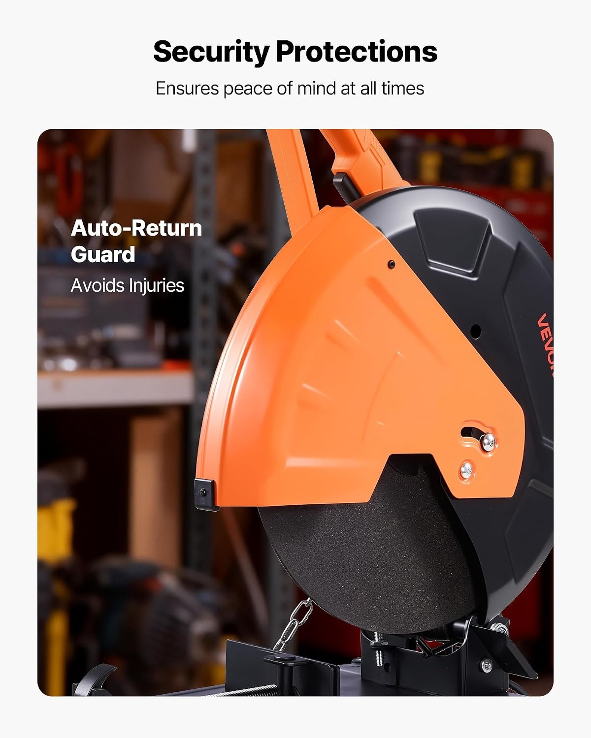 image:imageVEVOR Chop Saw 714 in Stainless Steel Cold Cut Blade 1200 W Motor 4000 rmin Speed 045 Adjustable Cutting Angle Metal Cutting Chop Saw for Metal Square and Flat Tubes IShaped Steels14 2000W