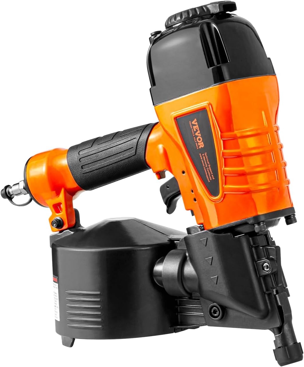 image:imageVEVOR Coil SidingFraming Nailer CN83N 2 to 314 15 Degree Pneumatic Siding Nail Gun with ToolLess Depth Adjustment 70120PSI Air Coil Nailer for Siding Sheathing Wooding Fencing DeckingCN65114 to 212
