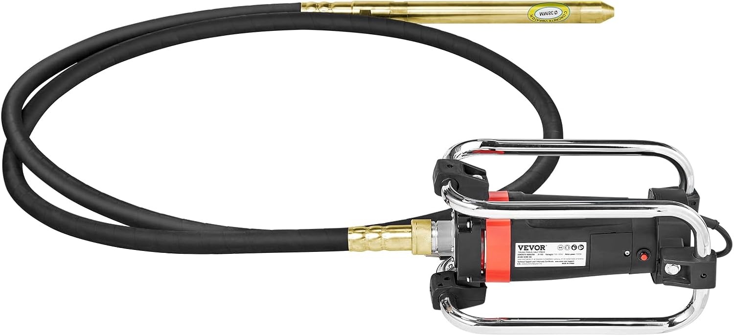 image:imageVEVOR Concrete Vibrator 1300W Power 16000 Vibrations Per Minute Durable 2HP Copper Engine Portable for Construction Comes with 1475ft Shaft Ideal for Removing Air Pockets amp SmoothingShaft new version