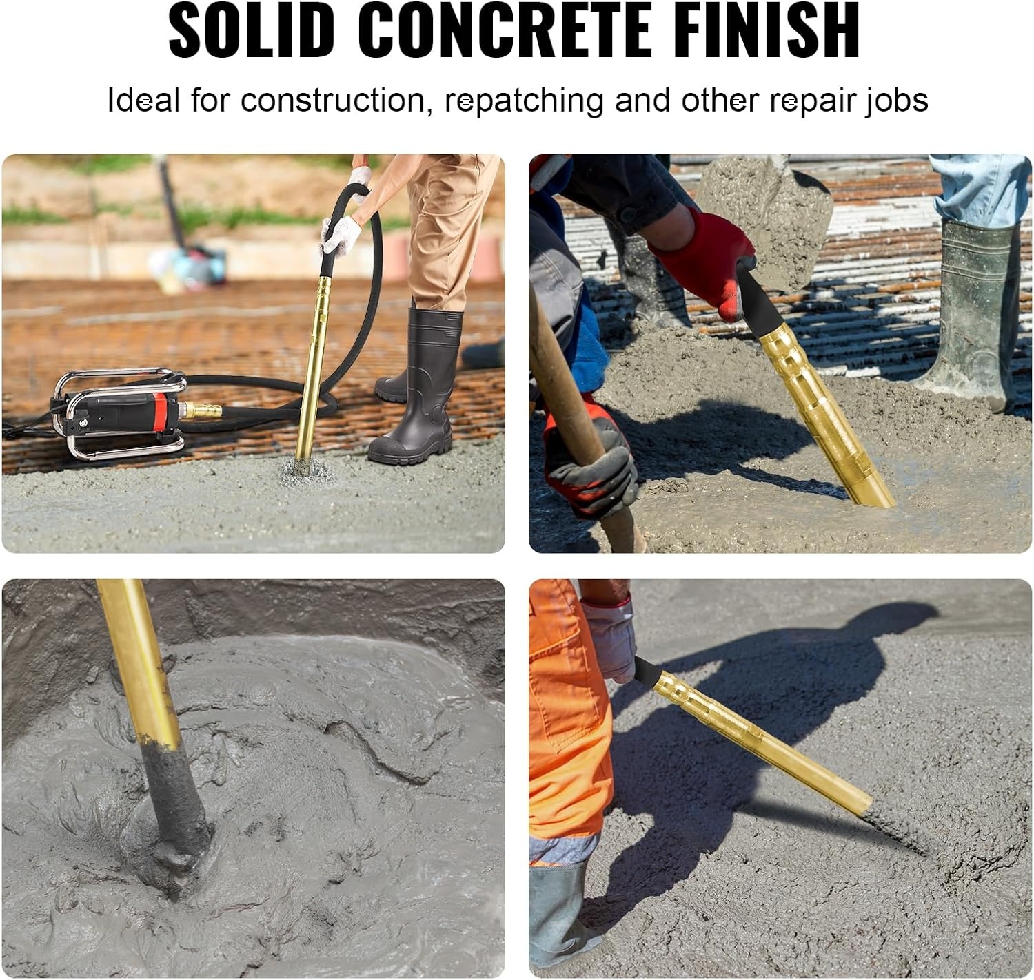 image:imageVEVOR Concrete Vibrator 1300W Power 16000 Vibrations Per Minute Durable 2HP Copper Engine Portable for Construction Comes with 1475ft Shaft Ideal for Removing Air Pockets amp SmoothingShaft new version