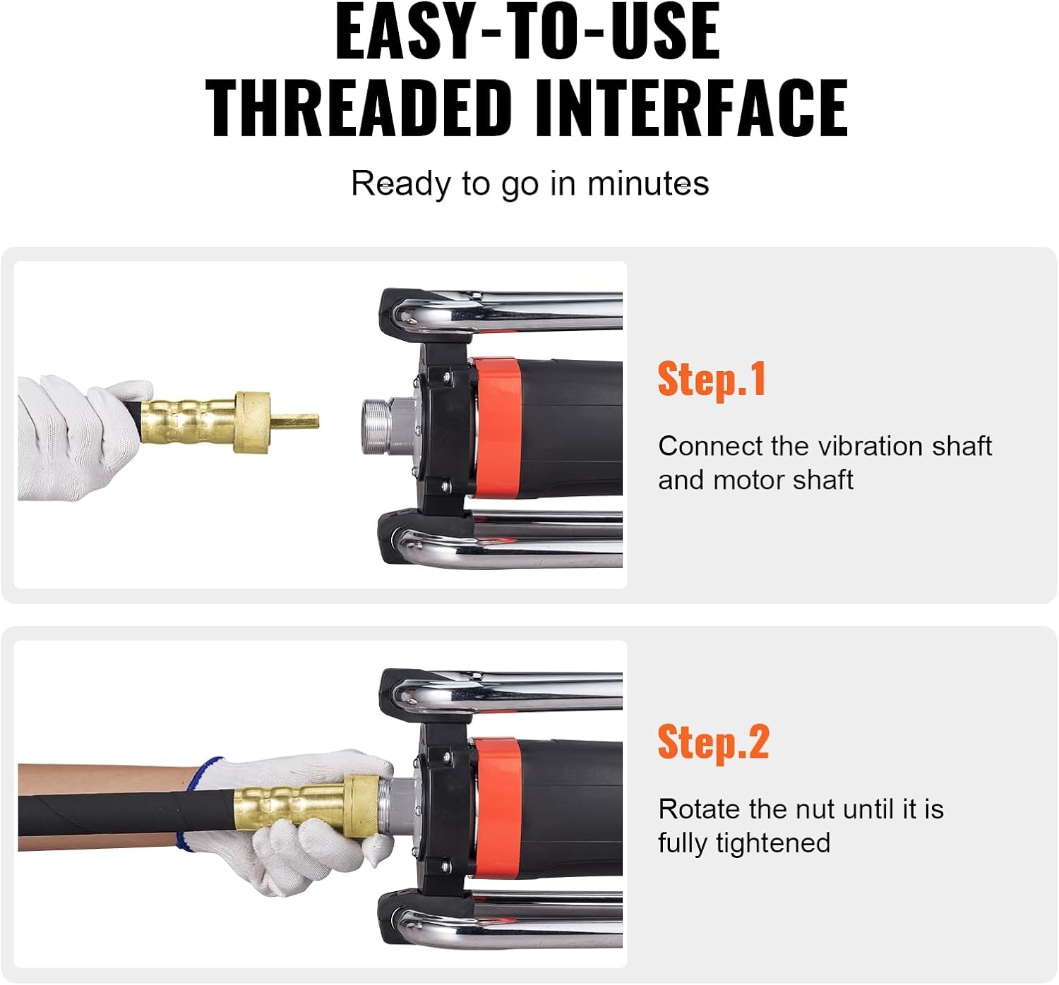 image:imageVEVOR Concrete Vibrator 1300W Power 16000 Vibrations Per Minute Durable 2HP Copper Engine Portable for Construction Comes with 1475ft Shaft Ideal for Removing Air Pockets amp SmoothingShaft new version