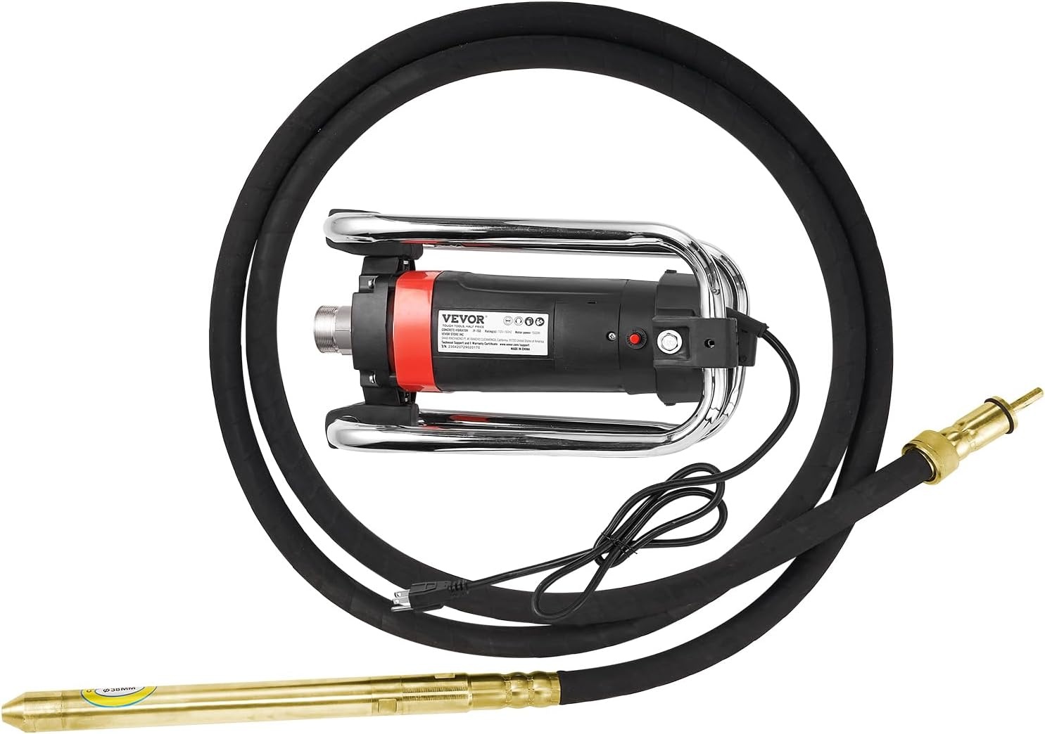 image:imageVEVOR Concrete Vibrator 1300W Power 16000 Vibrations Per Minute Durable 2HP Copper Engine Portable for Construction Comes with 1475ft Shaft Ideal for Removing Air Pockets amp SmoothingShaft new version