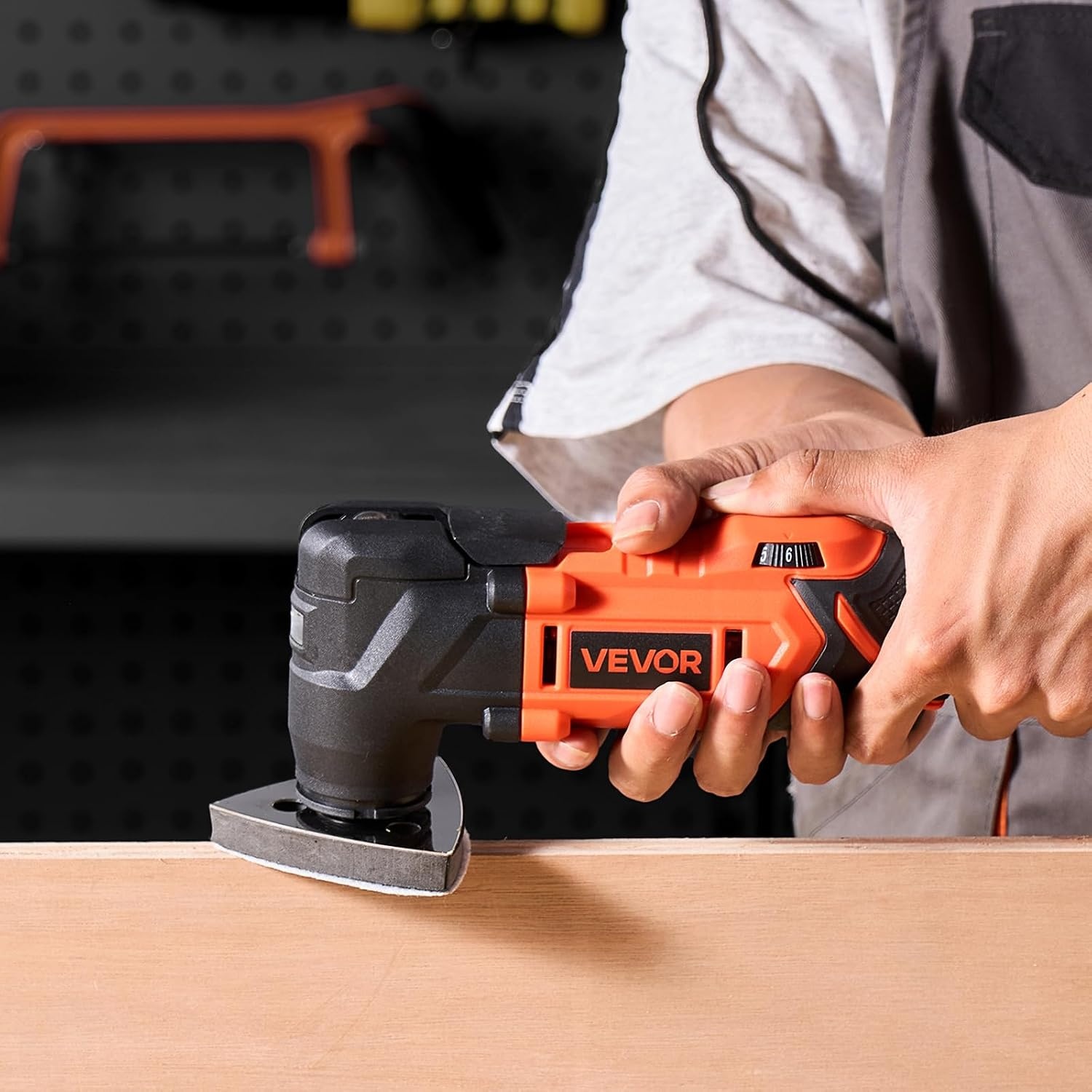image:imageVEVOR Cordless Oscillating Tool 20V Multitool Oscillating Tool with 6 Variable Speeds 850017000 OPM 32 Oscillating Angle 8PCS Saw Accessories amp LED Work Light Battery Pack Not Included20VA