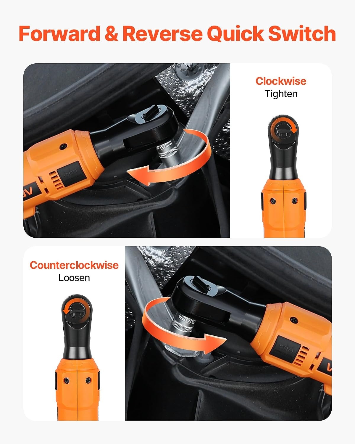 image:imageVEVOR Cordless Ratchet Wrench 38 inch Drive 240 RPM up to 33 ftlbs of Torque Extended Battery Powered Electric Ratchet Wrench Set with Two Batteries Charger Sockets Adaptor and Extension Bar88 ftlbs Standard Head Extension Bar
