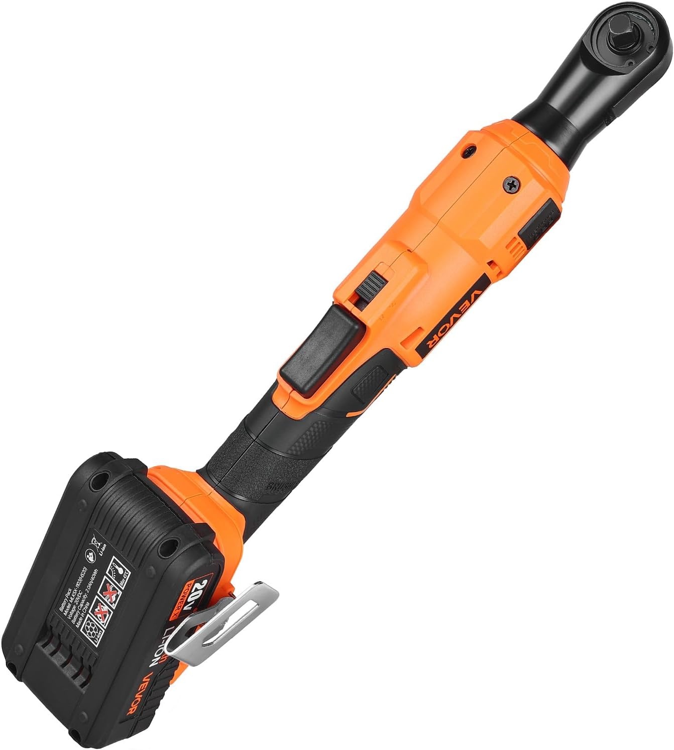 image:imageVEVOR Cordless Ratchet Wrench 38 inch Drive 240 RPM up to 33 ftlbs of Torque Extended Battery Powered Electric Ratchet Wrench Set with Two Batteries Charger Sockets Adaptor and Extension Bar88 ftlbs Standard Head Extension Bar