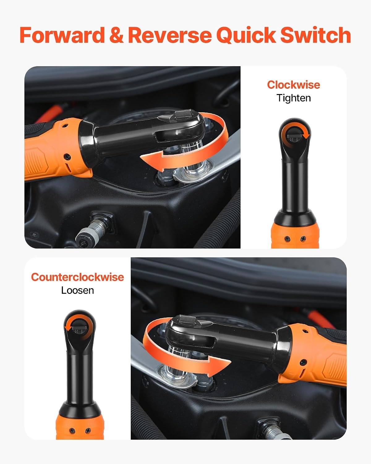 image:imageVEVOR Cordless Ratchet Wrench 38 inch Drive 240 RPM up to 33 ftlbs of Torque Extended Battery Powered Electric Ratchet Wrench Set with Two Batteries Charger Sockets Adaptor and Extension Bar33 ftlbs Extended Head Manual Ratchet Wrench