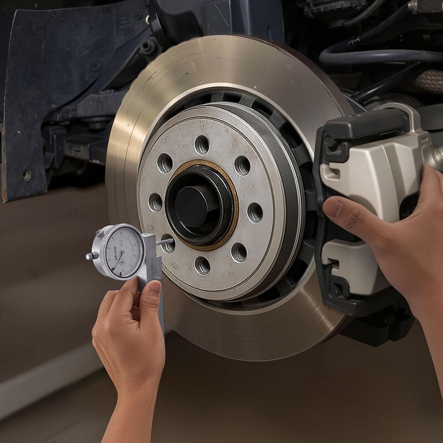 image:imageVEVOR Dial Test Indicator with Metal Base 0001 inch Accuracy 01 inch Range Easy to Read Large Dial Professional for Narrow Area Measurement Industrial Machining amp Inspection Precision Testing