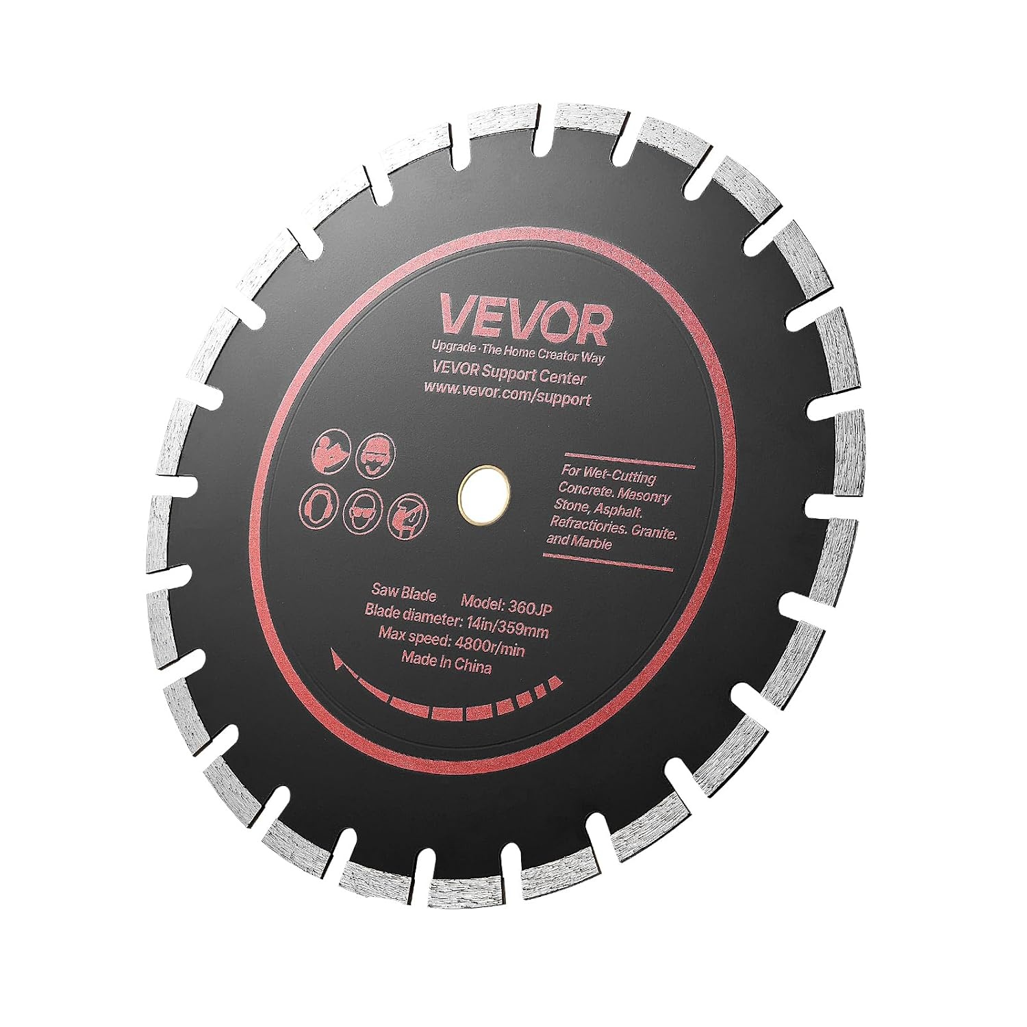 image:imageVEVOR Diamond Blades 63 inch 5Pack Wall Chaser Saw Blade Cutting Blade 087 in Arbor HighHardness Diamond Segments 65Mn Steel Core Dry Wet Cutting Clean Edges for Concrete Brick Stone Cement14 inch