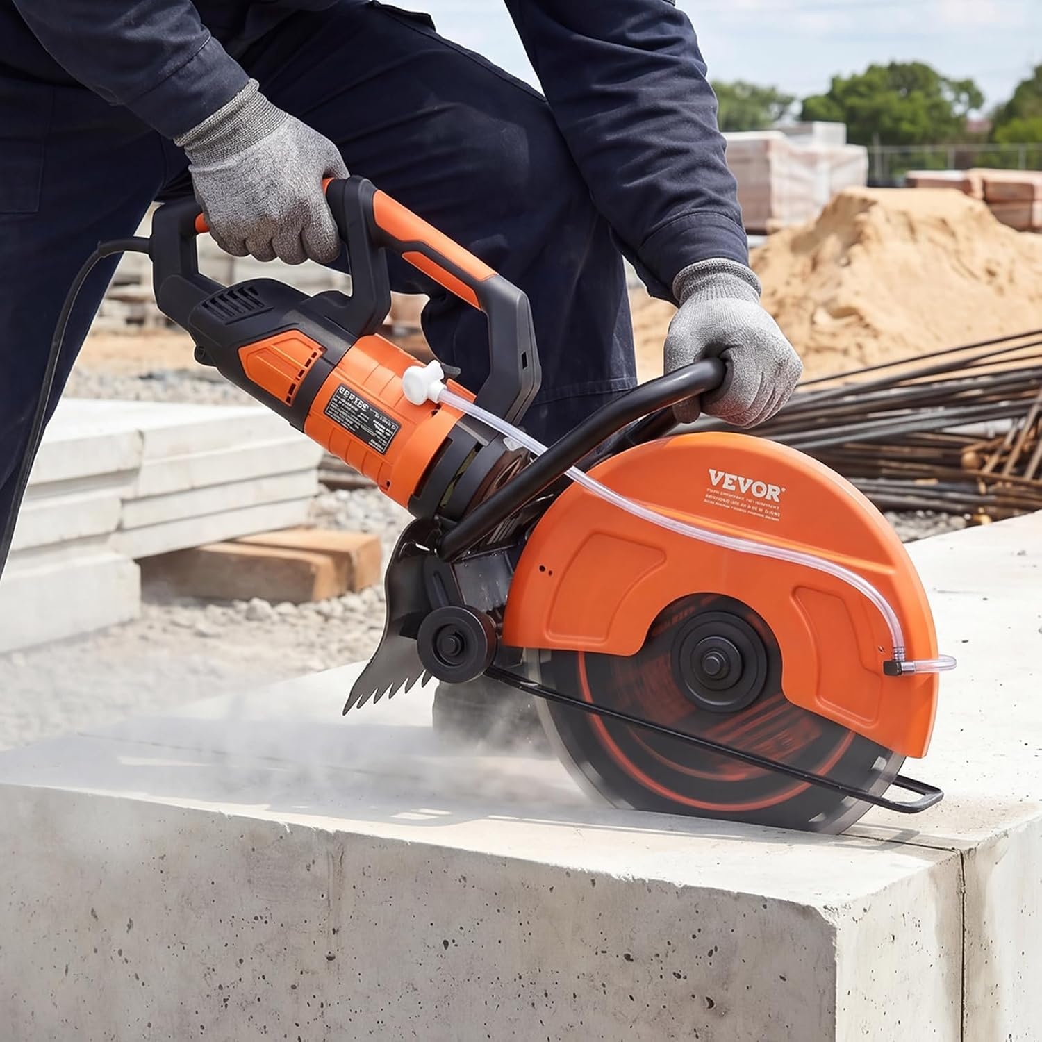 image:imageVEVOR Diamond Blades 63 inch 5Pack Wall Chaser Saw Blade Cutting Blade 087 in Arbor HighHardness Diamond Segments 65Mn Steel Core Dry Wet Cutting Clean Edges for Concrete Brick Stone Cement14 inch