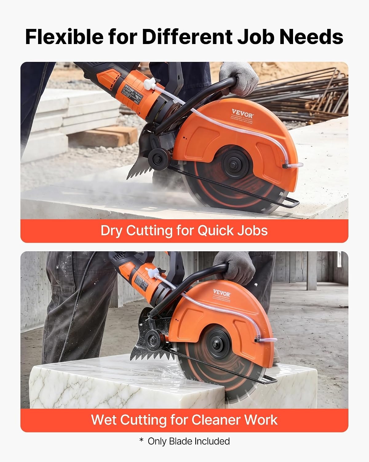image:imageVEVOR Diamond Blades 63 inch 5Pack Wall Chaser Saw Blade Cutting Blade 087 in Arbor HighHardness Diamond Segments 65Mn Steel Core Dry Wet Cutting Clean Edges for Concrete Brick Stone Cement14 inch