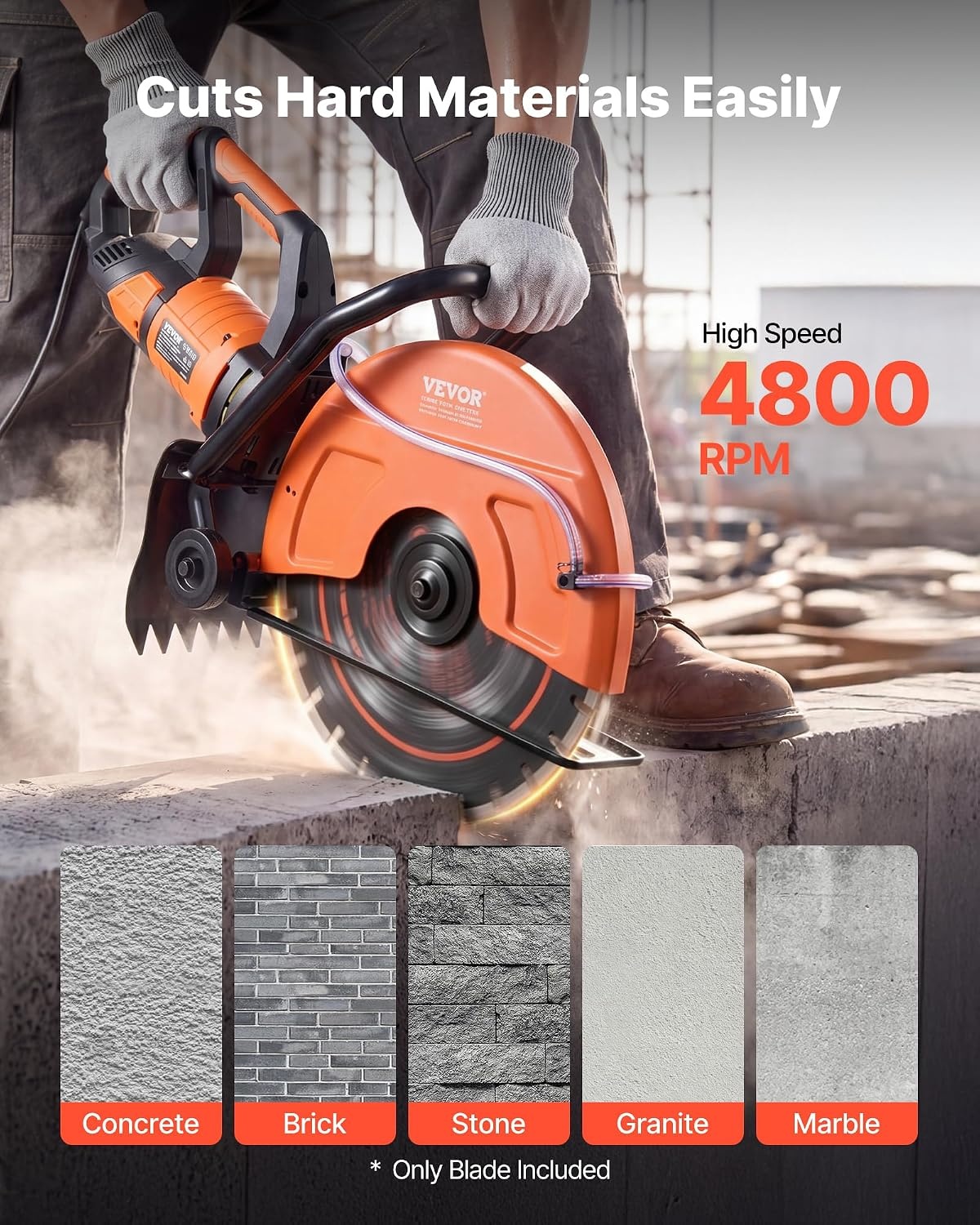 image:imageVEVOR Diamond Blades 63 inch 5Pack Wall Chaser Saw Blade Cutting Blade 087 in Arbor HighHardness Diamond Segments 65Mn Steel Core Dry Wet Cutting Clean Edges for Concrete Brick Stone Cement14 inch
