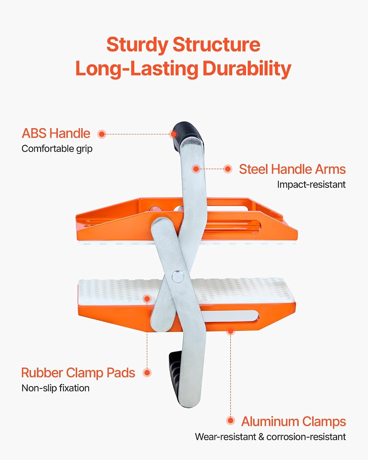 image:imageVEVOR Double Handed Stone Carrying Clamps 660 lbs Load Capacity 2 Pack Granite Panel Carriers Lifting Tools with Rubberlined 0236 Inches Heavy Duty lifting Clamps for Plywood Glass GraniteOrangewhite