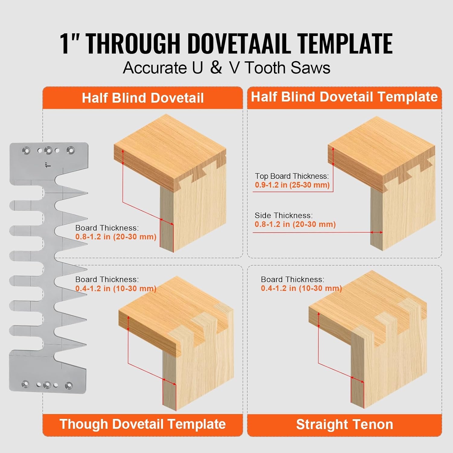 image:imageVEVOR Dovetail Jig 12 in Width Dove Tailing Router Jigs with 4 Router Bits amp 3 Templates Precise Alignment Dove Tail Jig Mortise and Tenon Woodworking Tools for Furniture amp Wood Cabinet Making Easy Operation Sturdy and DurableYellow Silver Black