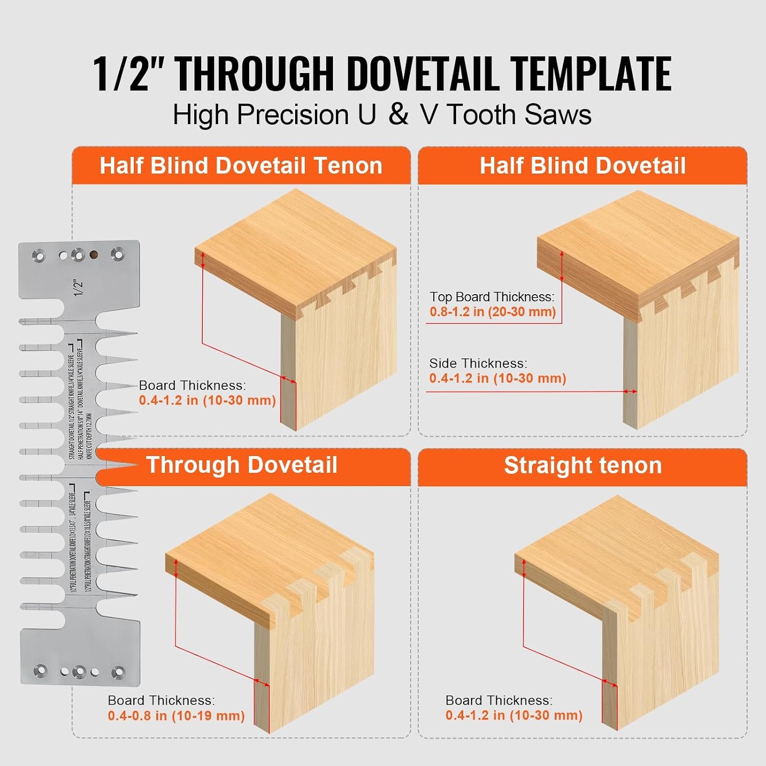 image:imageVEVOR Dovetail Jig 12 in Width Dove Tailing Router Jigs with 4 Router Bits amp 3 Templates Precise Alignment Dove Tail Jig Mortise and Tenon Woodworking Tools for Furniture amp Wood Cabinet Making Easy Operation Sturdy and DurableYellow Silver Black