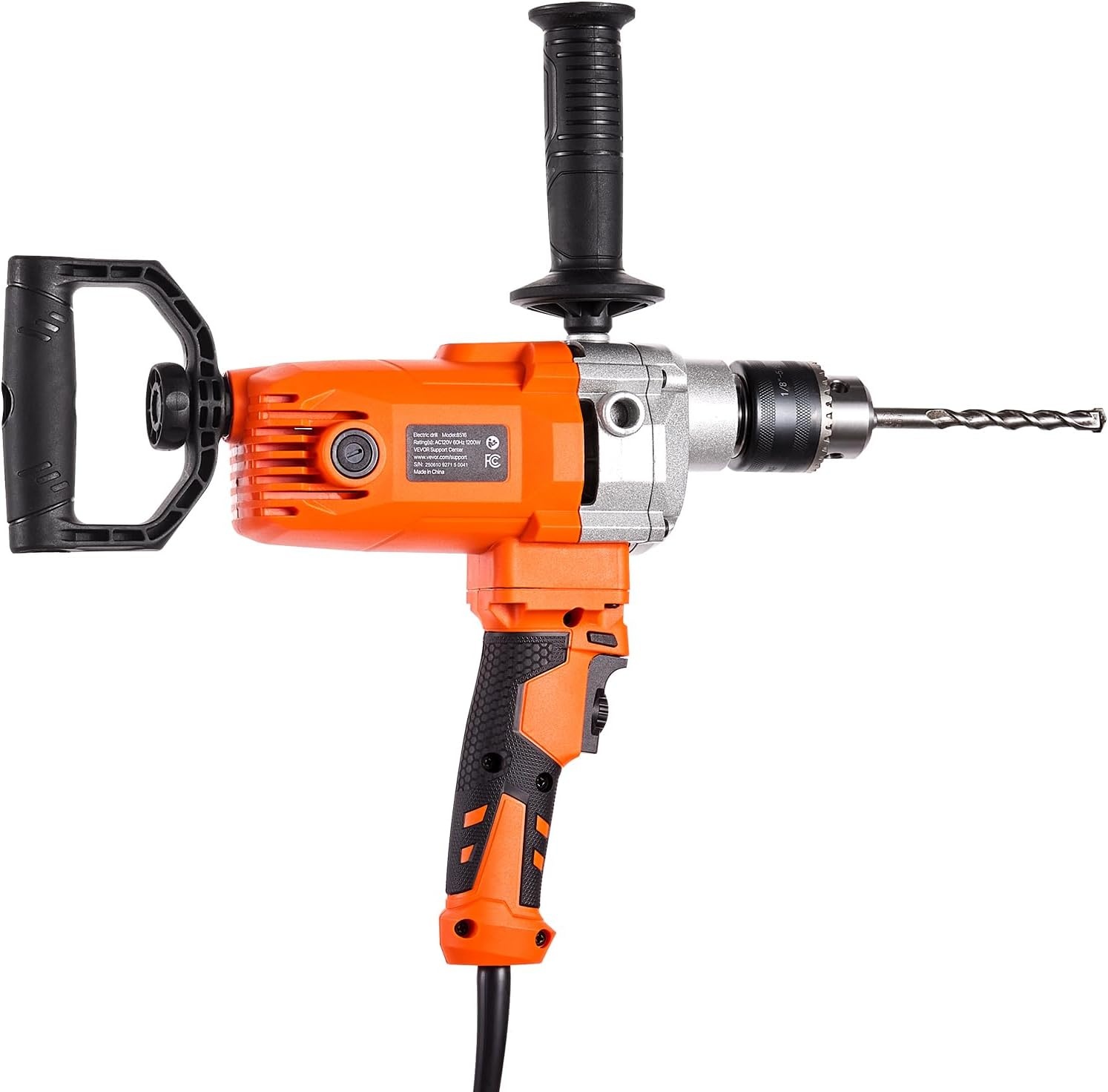 image:imageVEVOR Drill Mixer 12 inch Corded Electric Drill Mixer Set 0850RPM 54A Mixing Drills Mixing Drills Machine with DHandle for Drilling amp Blending Handheld Cement Mixers for Fodder Paint Cement58inch 1200W
