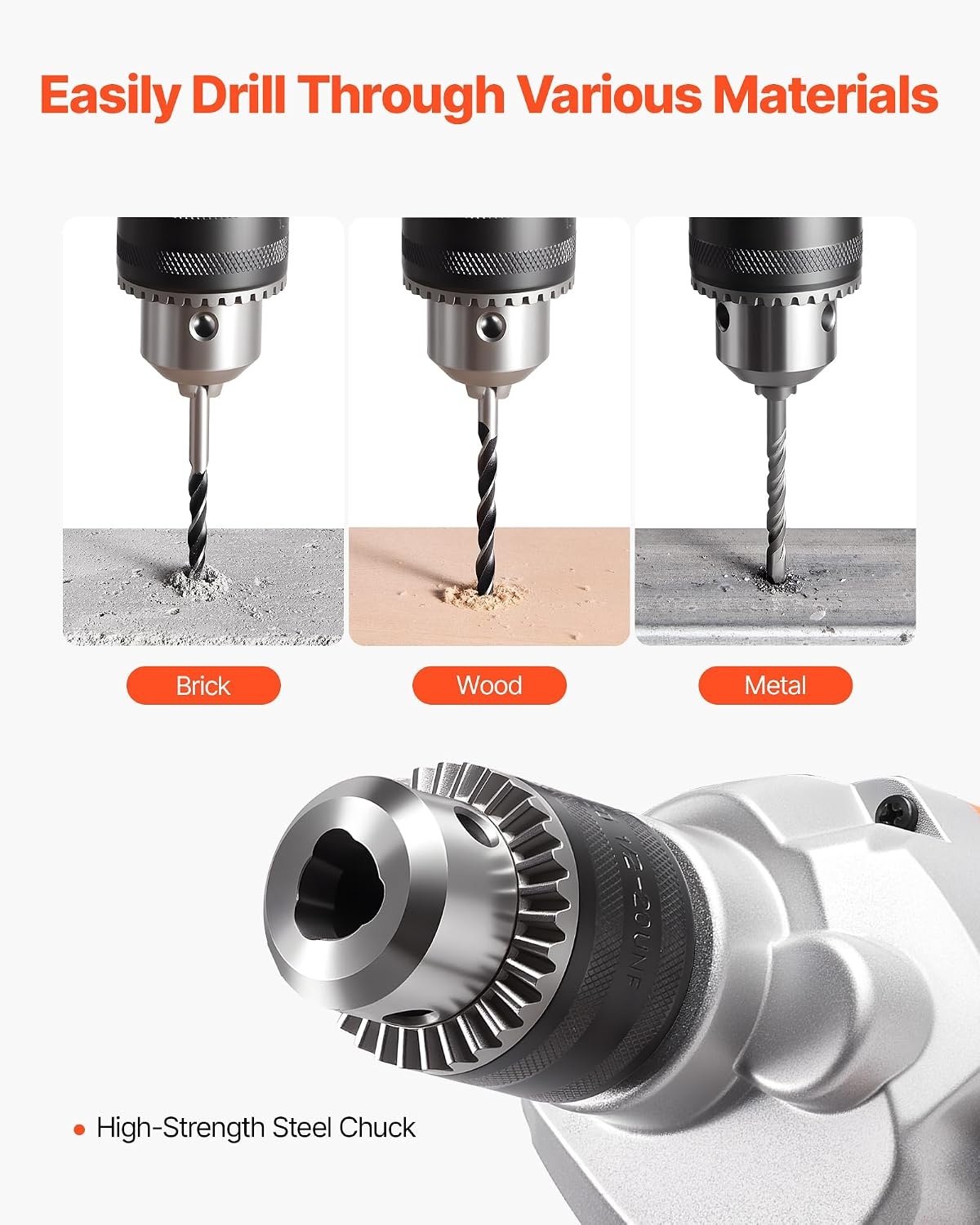image:imageVEVOR Drill Mixer 12 inch Corded Electric Drill Mixer Set 0850RPM 54A Mixing Drills Mixing Drills Machine with DHandle for Drilling amp Blending Handheld Cement Mixers for Fodder Paint Cement12inch 1100W