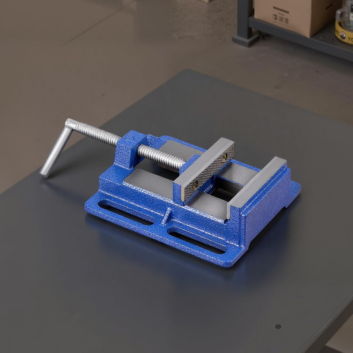 image:imageVEVOR Drill Press Vise 4 Inch Jaw Width Portable Bench Vise Slotted Base for Easy Installation Durable Cast Iron Construction Workbench Vice for Woodworking Metalworking Drilling and Cutting4inch
