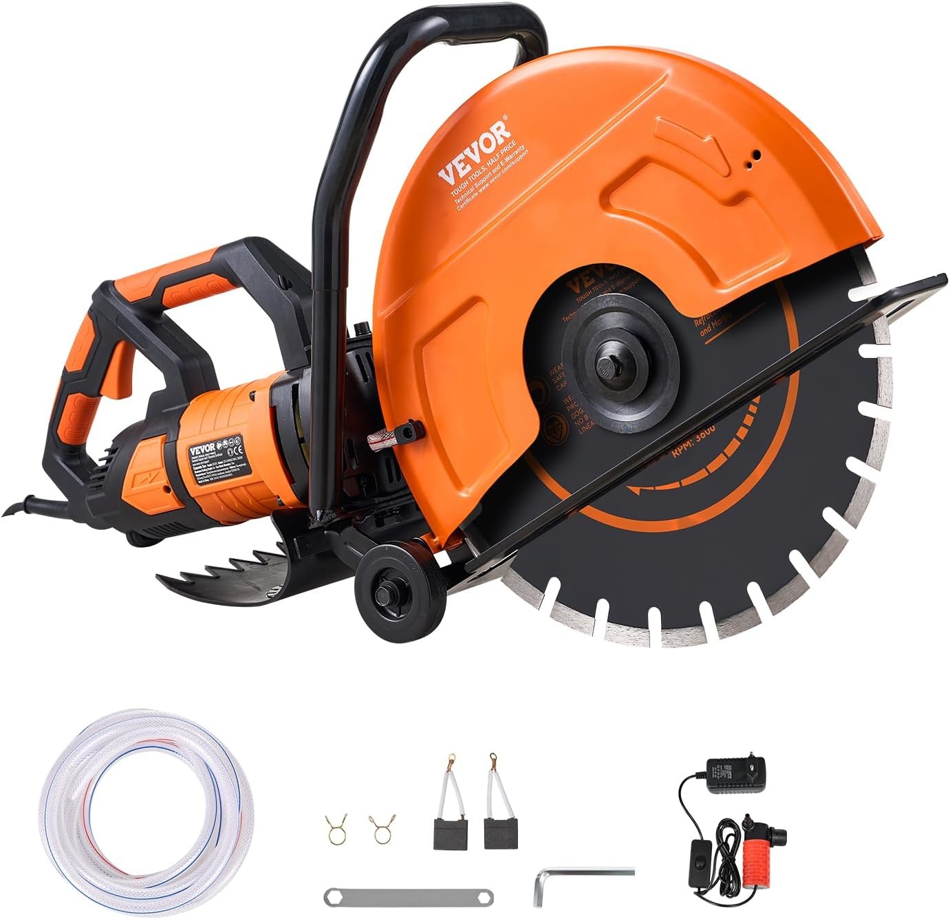 image:imageVEVOR Electric Concrete Saw 12 in 1800 W Motor Circular Saw Cutter with Max 45 in Adjustable Cutting Depth Wet Disk Saw Cutter Includes Water Line Pump and Blade for Stone Brick16 inch