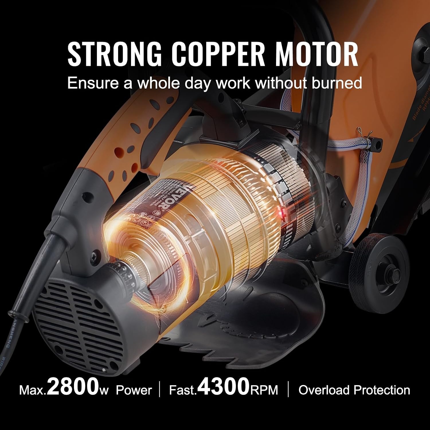 image:imageVEVOR Electric Concrete Saw 12 in 1800 W Motor Circular Saw Cutter with Max 45 in Adjustable Cutting Depth Wet Disk Saw Cutter Includes Water Line Pump and Blade for Stone Brick14 inch