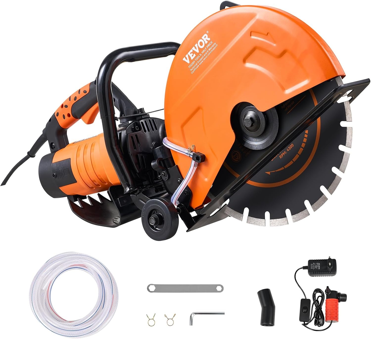 image:imageVEVOR Electric Concrete Saw 12 in 1800 W Motor Circular Saw Cutter with Max 45 in Adjustable Cutting Depth Wet Disk Saw Cutter Includes Water Line Pump and Blade for Stone Brick14 inch