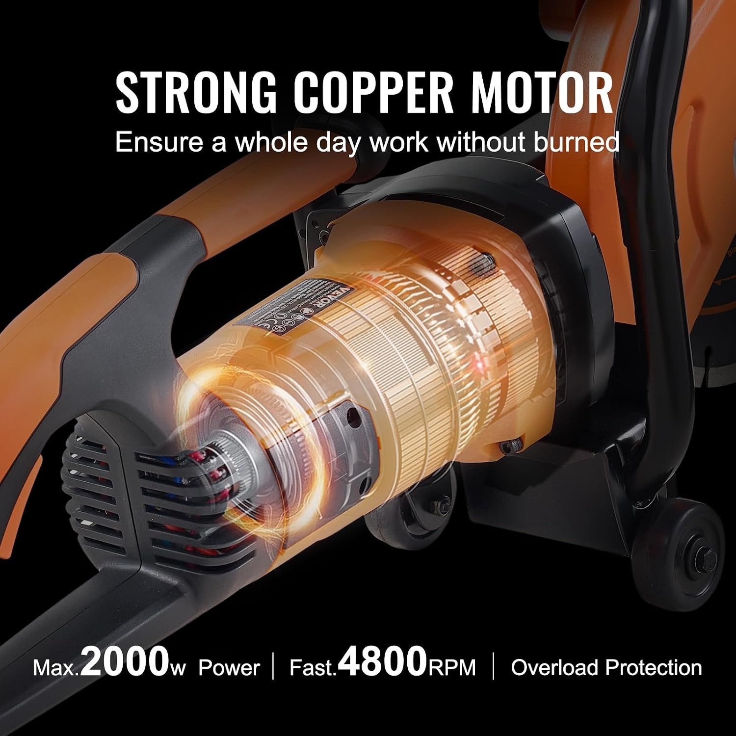 image:imageVEVOR Electric Concrete Saw 12 in 1800 W Motor Circular Saw Cutter with Max 45 in Adjustable Cutting Depth Wet Disk Saw Cutter Includes Water Line Pump and Blade for Stone Brick9 inch